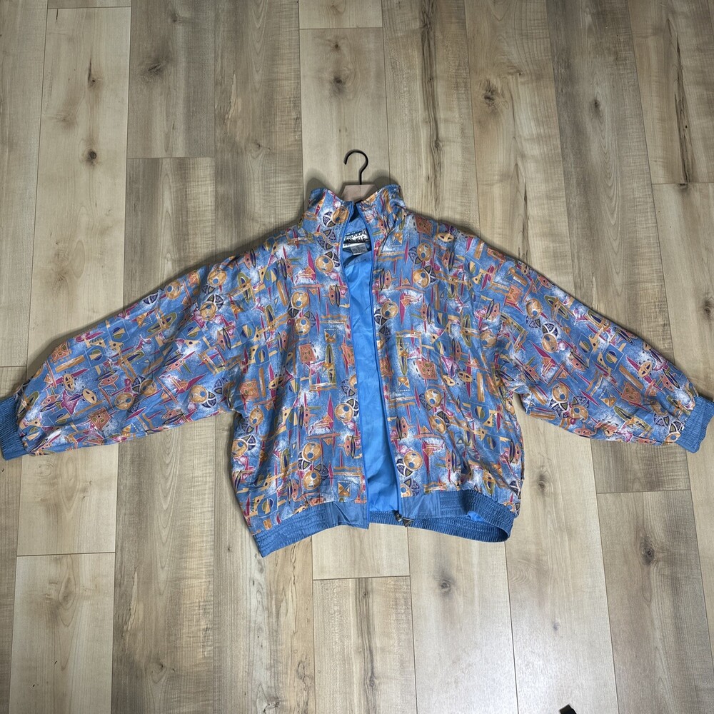 80s Casual Isle Abstract Print Vintage Size Large